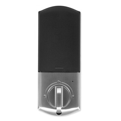 Qolsys IQ Lock-PG Push Button Deadbolt, Satin Nickel